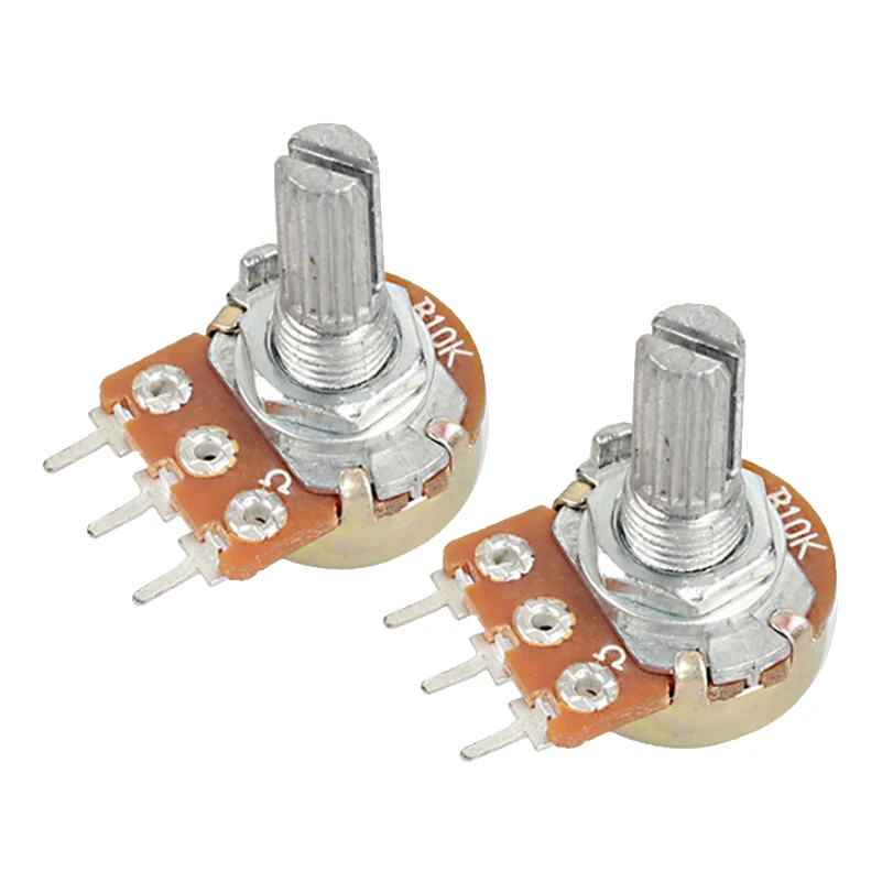 5 unids/lote WH148 3Pin15mm 1K 2K 5K 10K 20K 50K 100K 250K 500K 1M Ohm potenciómetro giratorio cónico lineal resistencia B1K B5K B10K B200K