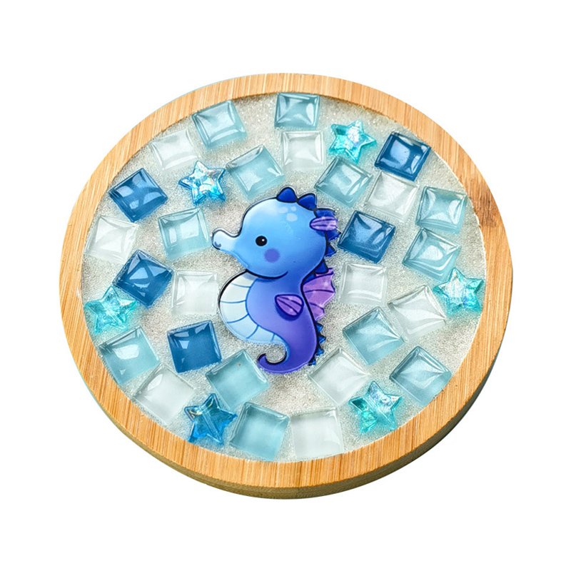 DIY handgemachte Untersetzer kreative Mosaik Kristall Bambus Material Kits Tasse Matte Eltern-Kind Hand Handwerk Spielzeug Kinder Geschenk