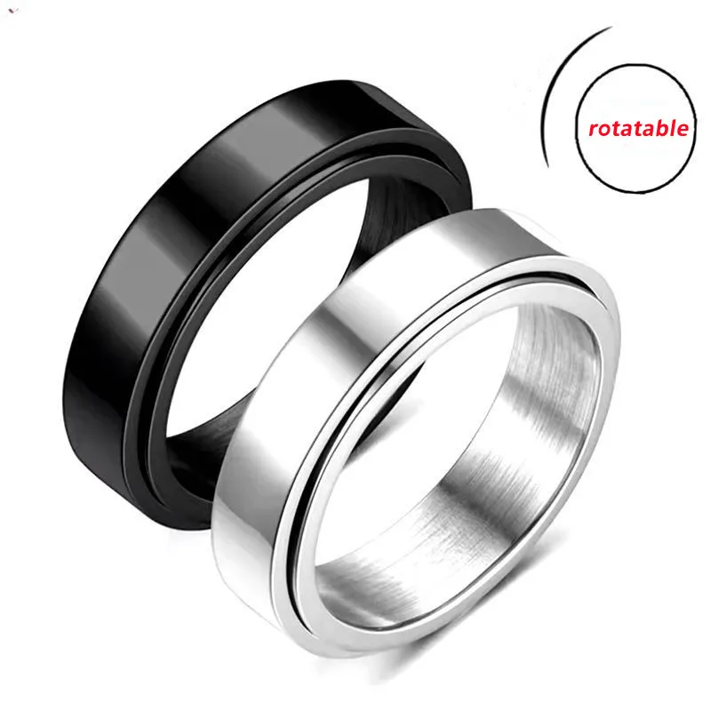 Anillos antiestrés y ansiedad para parejas, Anillos giratorios de acero inoxidable para amantes, Anillos para nudillos, joyería