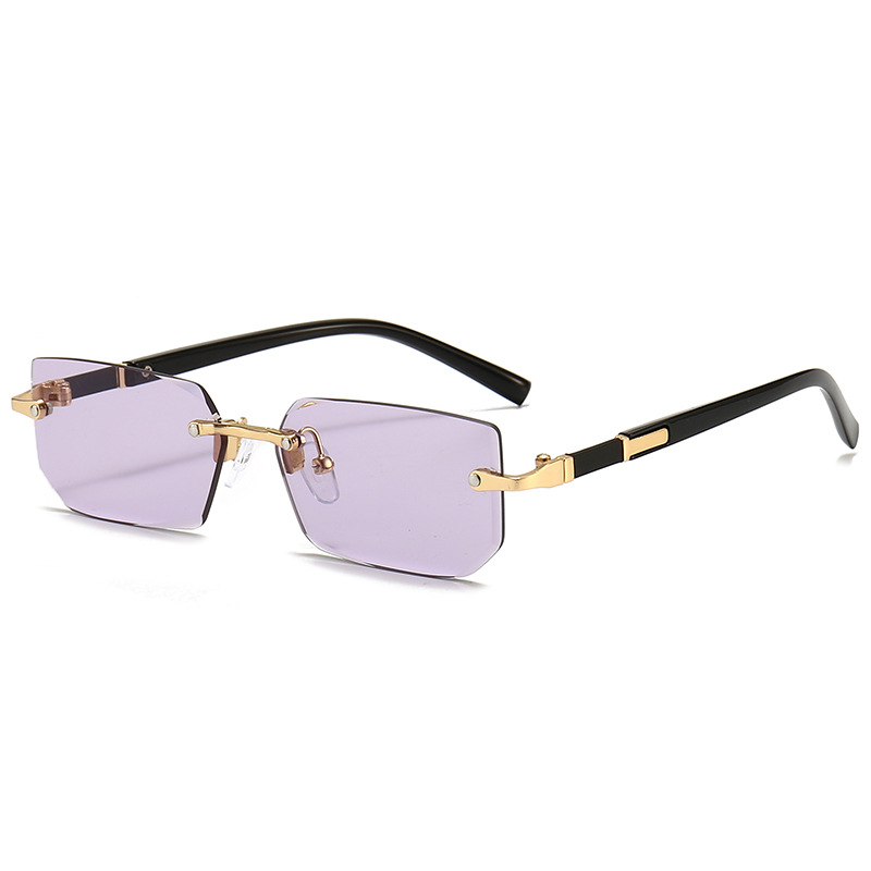 Randlose Sonnenbrille Rechteck Mode Beliebte Frauen Männer Shades Kleine Quadratische Sonnenbrille Für Weiblich Männlich Sommer Reisen Oculos