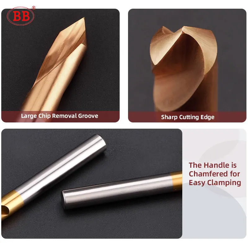 BB NC Điểm Mũi Khoan HSS Cacbua Còn Sơ Khai Trung Tâm Bit 60 90 120 Độ 1-20Mm Chamfer Vị Trí Chuẩn Bị hướng Dẫn Phi Công Lỗ Máy CNC Công Cụ