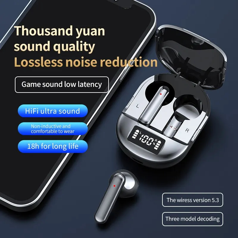 K40 drahtlose Bluetooth Tws Digital anzeige Stereo mit geringer Latenz im Ohr Bluetooth-Kopfhörer für Unterhaltung spiele