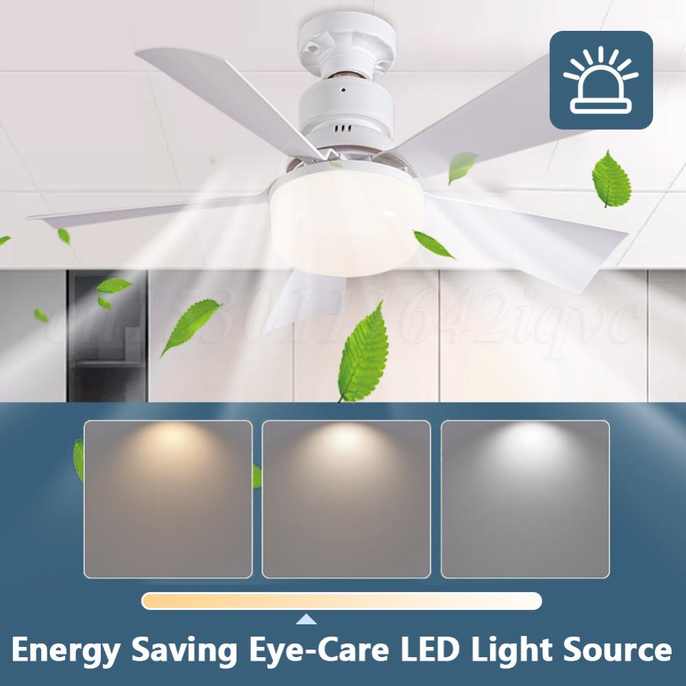 LED-Deckenventilatorleuchte mit ferngesteuerter Dimmfunktion, E27-Buchse, 30 W, Mini-Ventilatorlampe, geeignet für Haushalt, Schlafzimmer, Arbeitszimmer, Küche