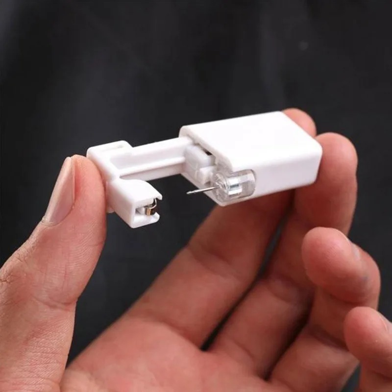 Sicherheit Ohr Piercing Gun Kit Frauen Männer Einweg Weiß Kunststoff Sterile Ohr Piercing Gerät Mode Einfache Schmuck Piercing Werkzeug