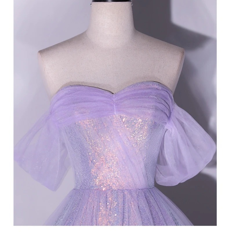 Prom Jurken Licht Paars Pailletten Baljurk Vestidos De Gala Mode Vrouwen Formele Feestavondjurken