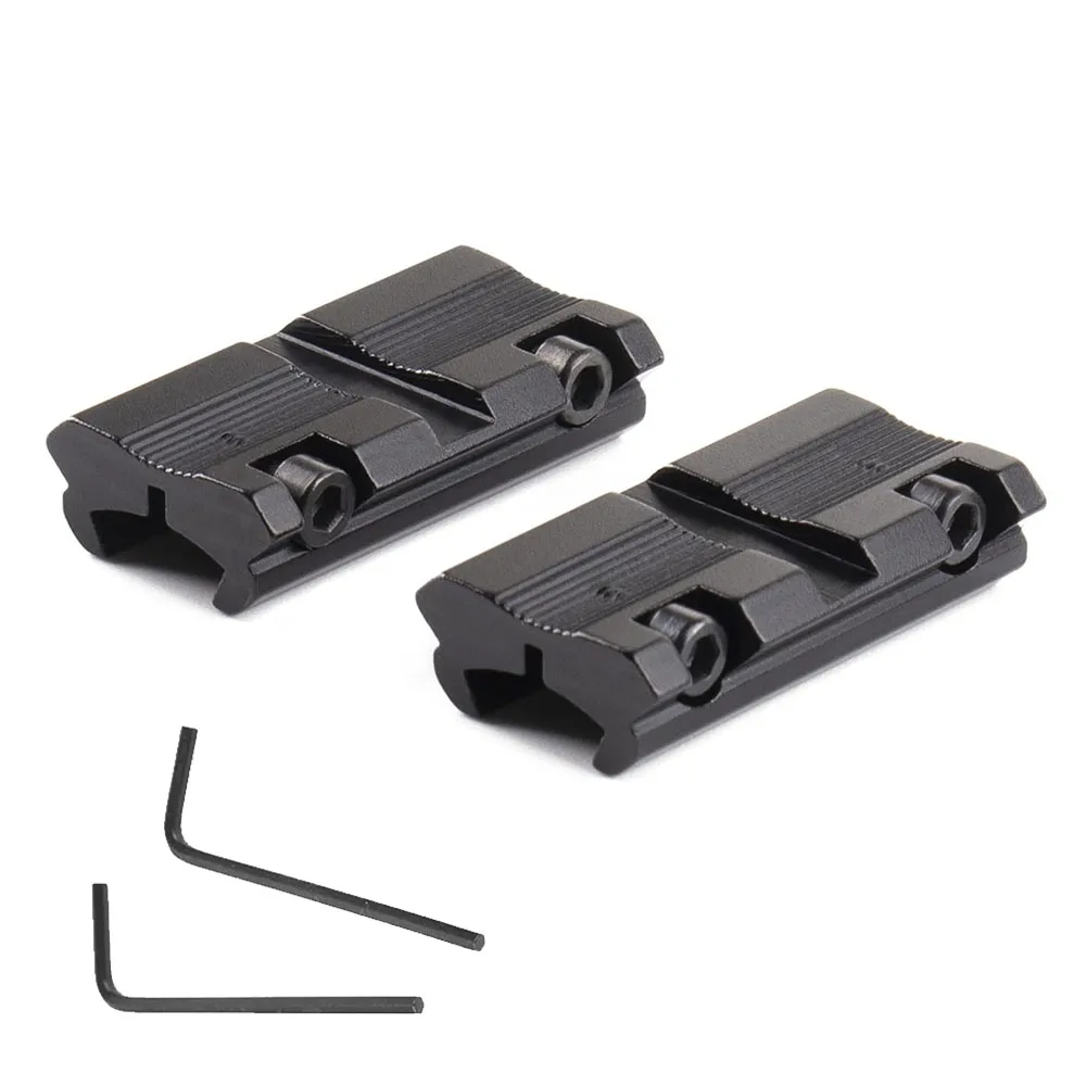 Base de montaje de adaptador de alcance, 2 uds., cola de milano de 11mm a 20mm, convertidor de montaje en riel Picatinny Weaver, cola de milano de 9,5mm -10mm