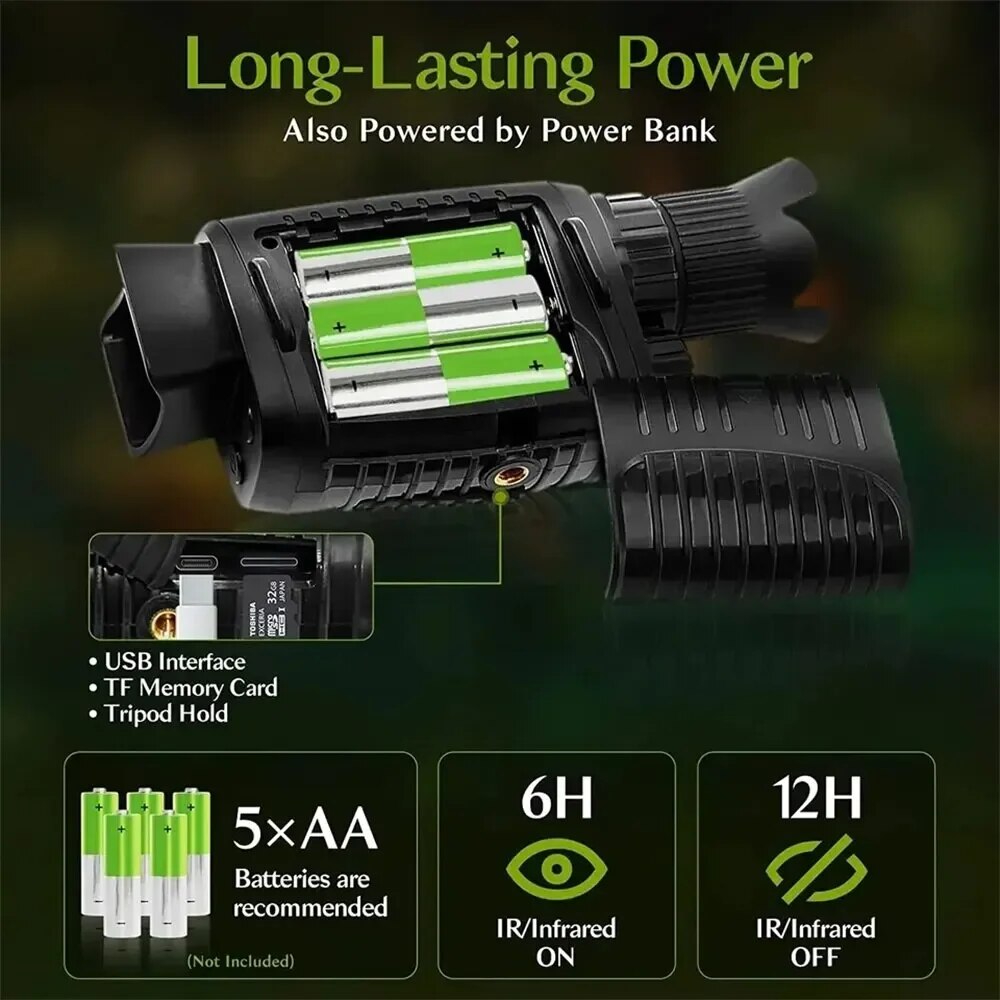 Search Full Darkness 300m Monocular Night Vision Device 1080P HD Infrared Camera 5X Digital Light Zoom Hunting Telescope Outdoor