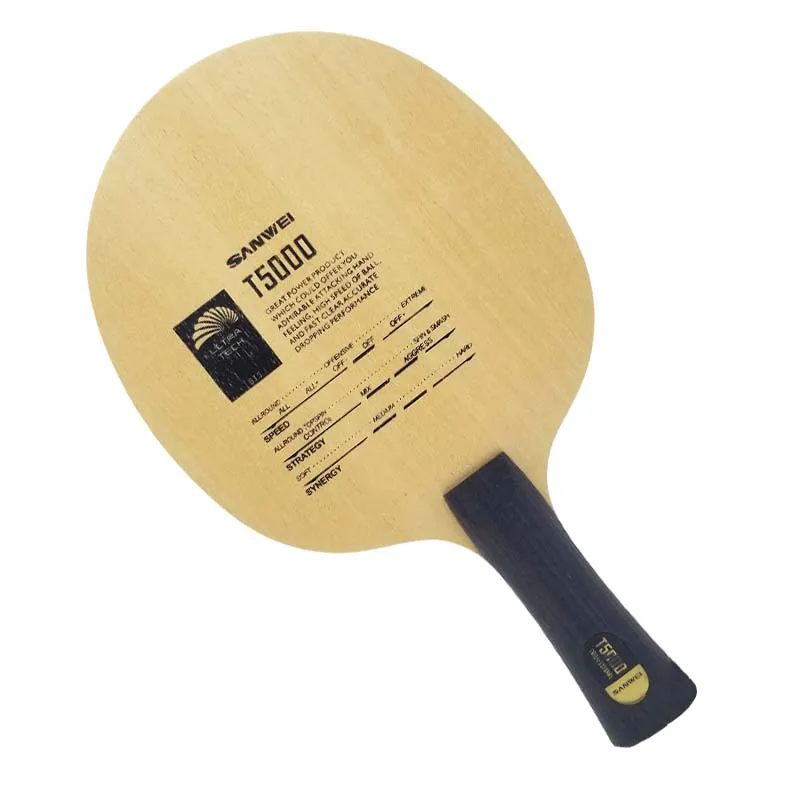 (Free Random Round Bag) SANWEI T5000 CARBON Table Tennis Blade Racket (5+2 Carbon) T-5000 Ping Pong Bat Paddle