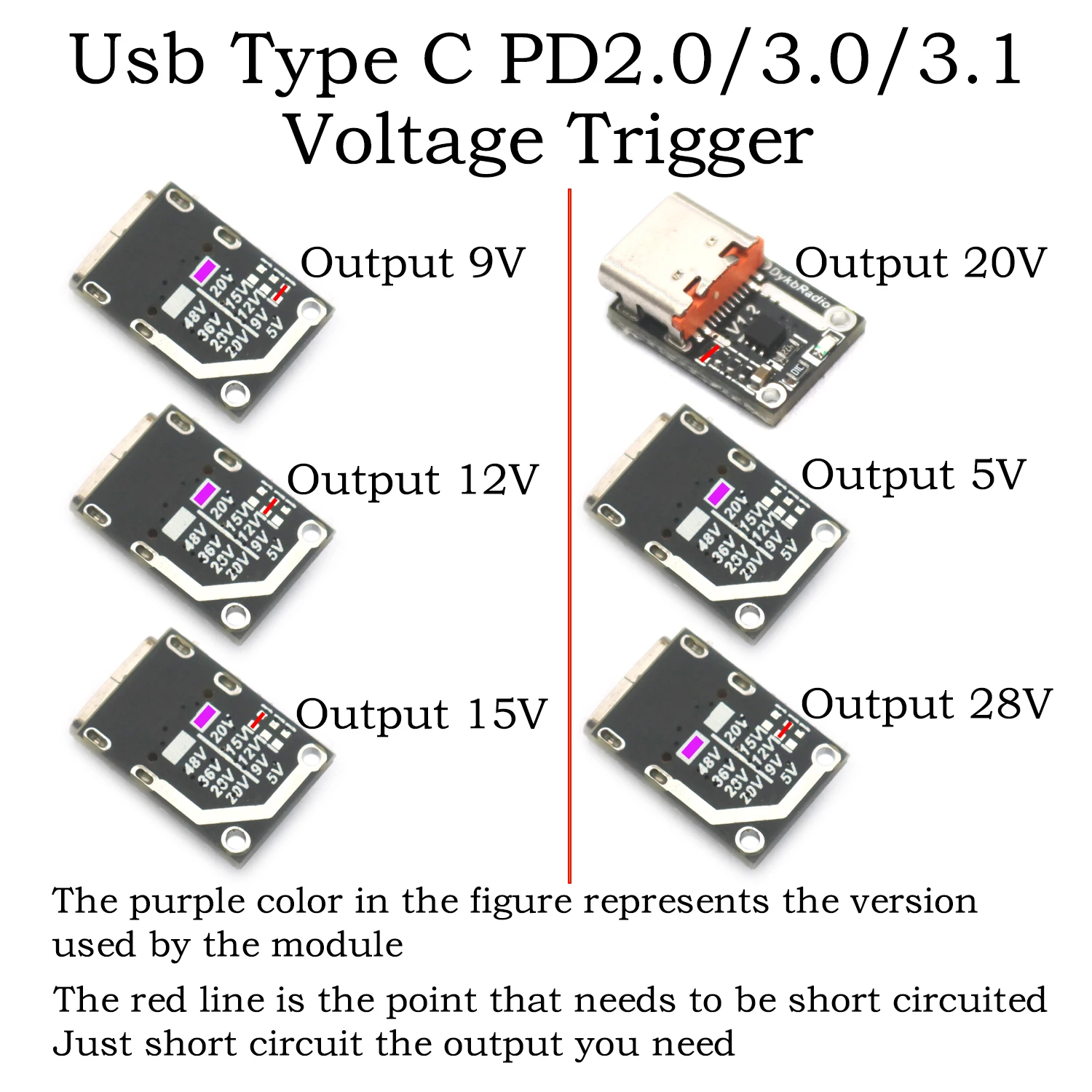 140W 5A USB TYPE-C PD Decoy QC PD3.1 Voltage Triggers Adapter 5V 9V 12V 15V 20V 28V Fast Charge Power Supply PD TO DC Charging