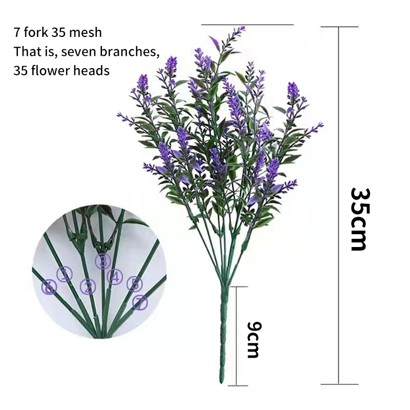Flor Artificial de plástico de lavanda, planta falsa para boda, hogar, decoración de jardín, ramo de novia, ajuste de mesa, suministros para el hogar