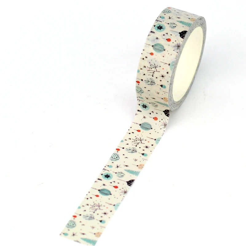새로운 1PC 10M 장식 크리스마스 등불 Washi 테이프 Scrapbooking Journaing 접착 마스킹 테이프 귀여운 편지지