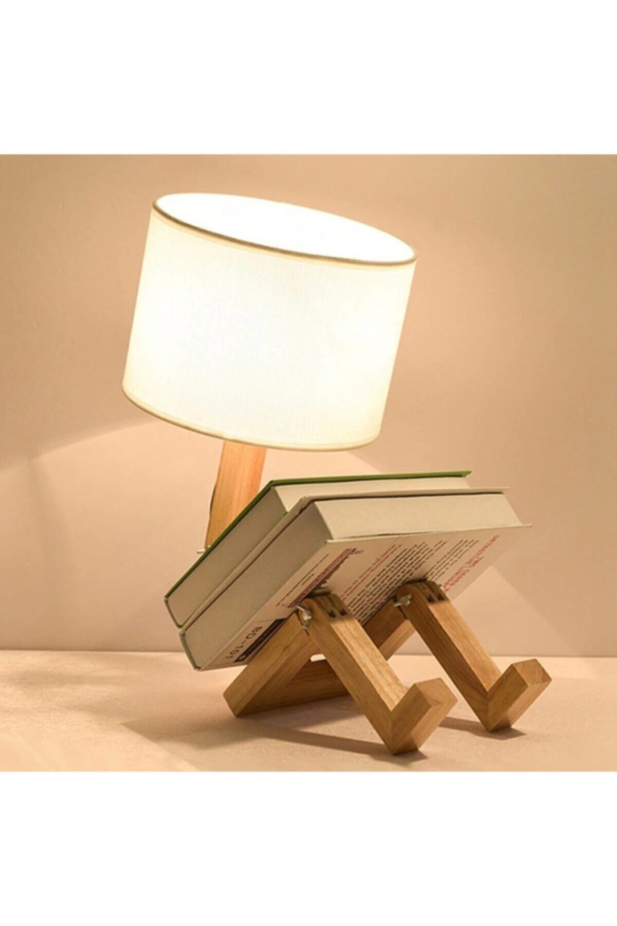 Lampu Meja Manusia Kayu Model Nordic Kap Lampu Rak Buku Lampu Malam Desain Baru Номой Свет Lumiere De La Nu Nachtlicht