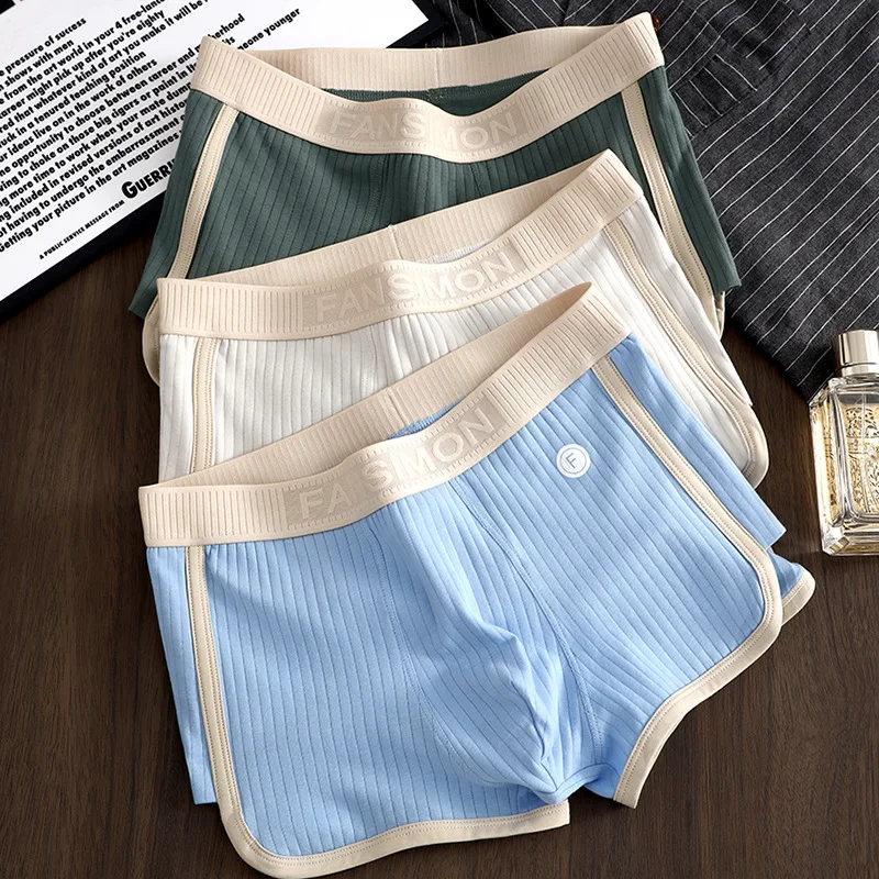 Ropa interior deportiva cómoda y transpirable de algodón puro Retro para hombre, Boxers de moda, 1 y 2 uds.