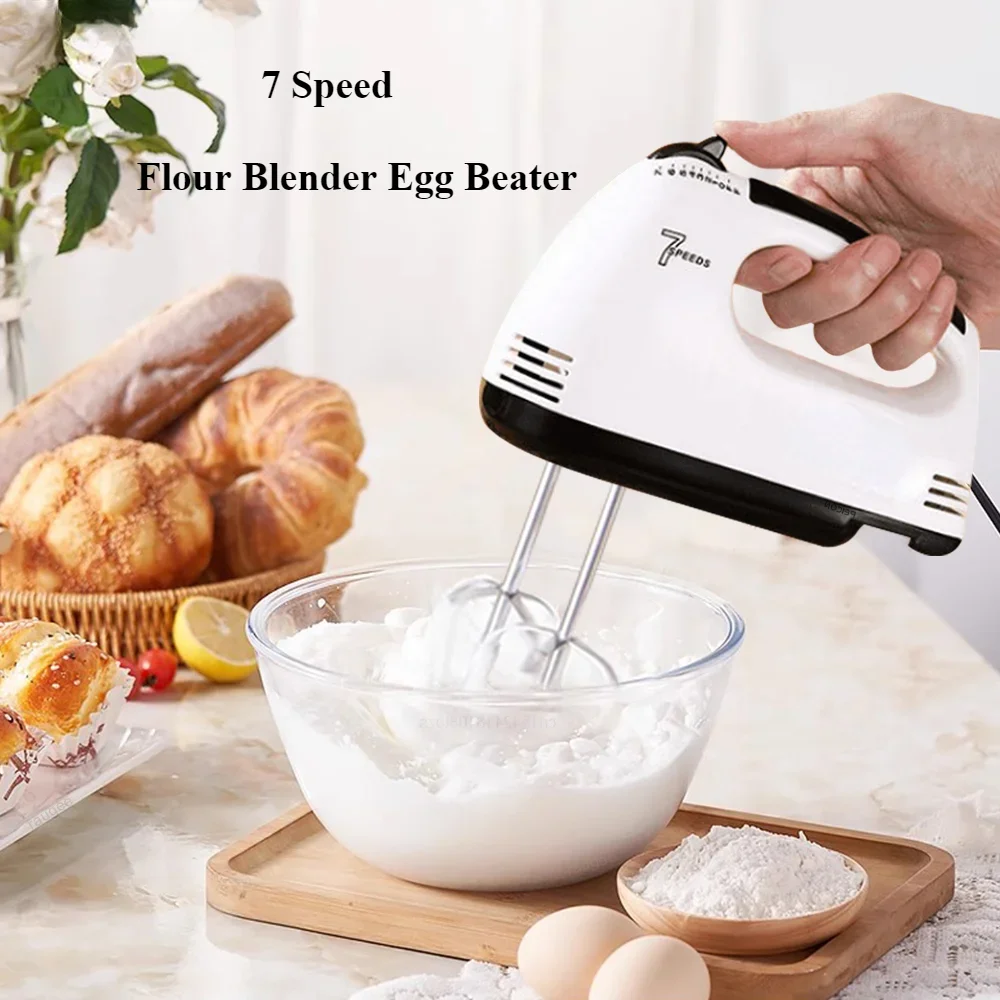 Handheld 7 Speed Automatic Electric Mixer Multi Functional for Food Egg Cream Cake Dough Mixing Baking Kitchen Home Use