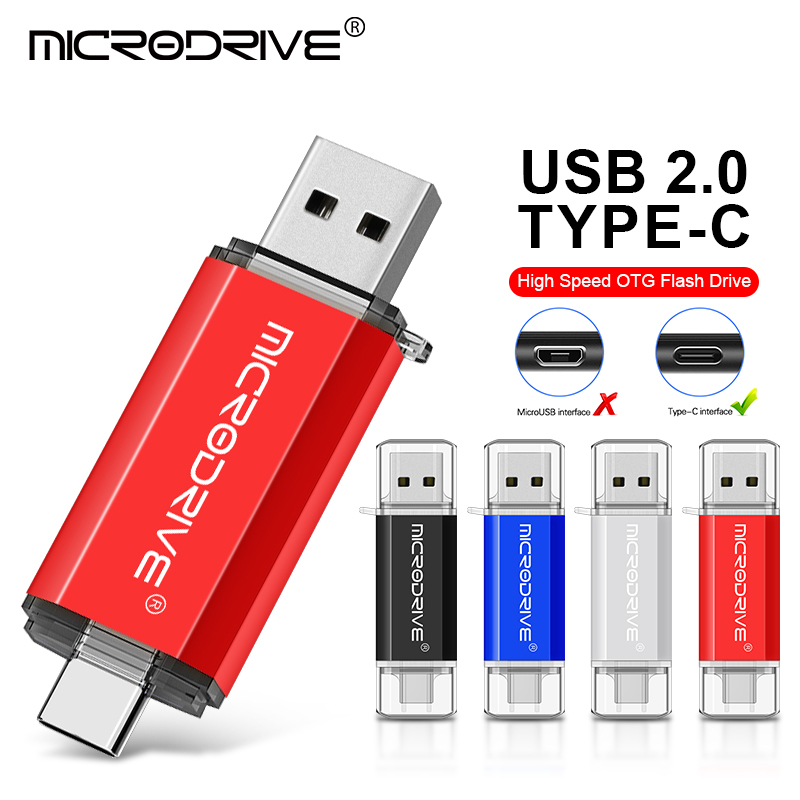 TYPE-C USB Flash Drive 128GB Real Capacity Pen Drive 64GB Memory Stick 16GB Creative Business Gift Red U Disk Blue 32G