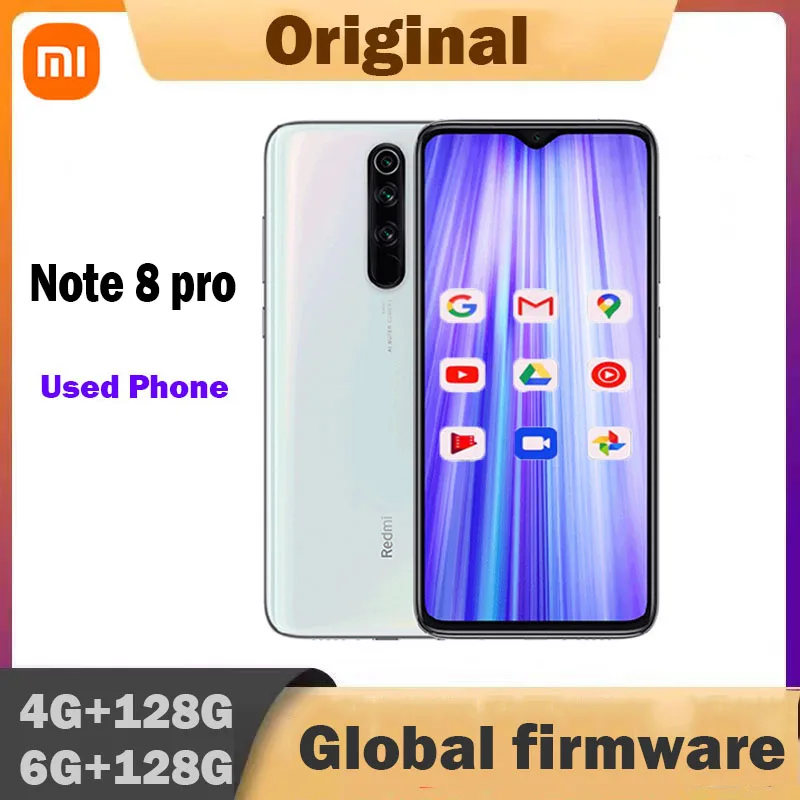 Xiaomi redmi note 8 pro smartphone global rom smartphone helio g90t 4500mah 64mp 6g + 128g 8 + 128g telefone usado