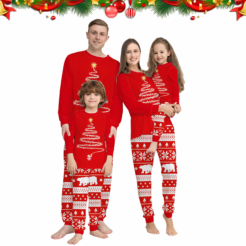 Conjunto de pijamas de Navidad a juego para la familia, ropa de aspecto familiar para padre, madre e hija, ropa de dormir para niños y adultos, trajes de pijamas 2024