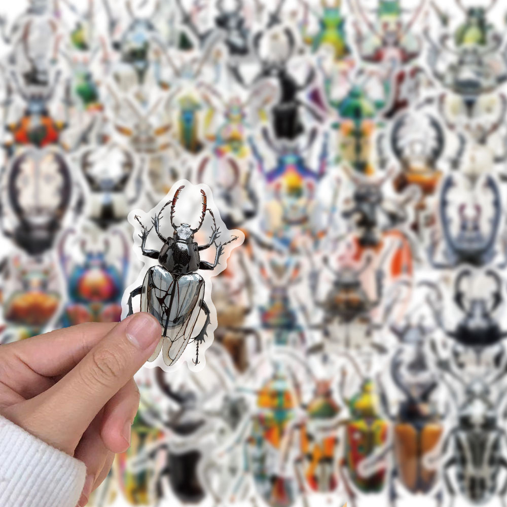 10/30/50 個透明かわいい漫画昆虫カブトムシステッカー子供のおもちゃ DIY 荷物ラップトップ電話ケースバイククール落書きステッカー