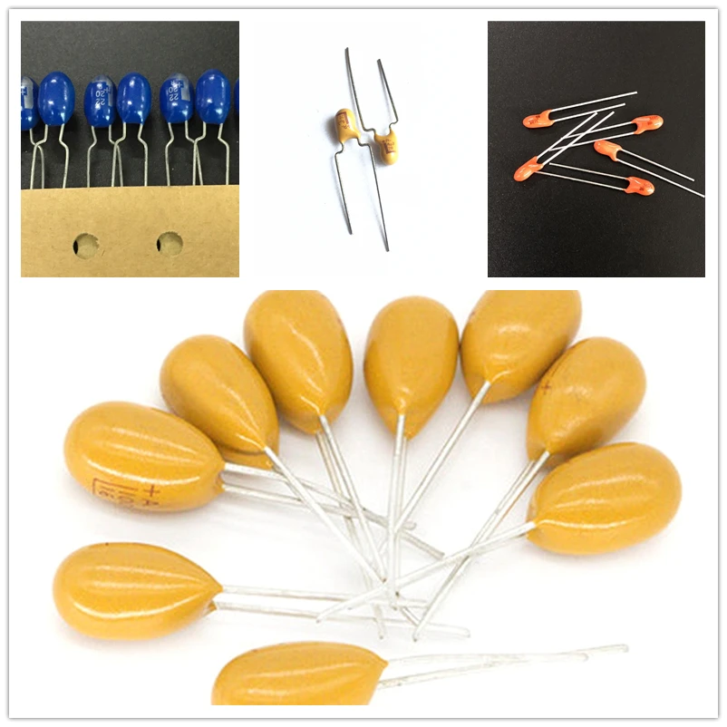 5 uds 10V 16V 25V 35V 50V condensador de tantalio 1UF 2,2UF 3,3UF 4,7UF 10UF 22UF 33UF 47UF 100UF 220uF 0,1uF 0,22uF 0,47uF 0,68uF DIP