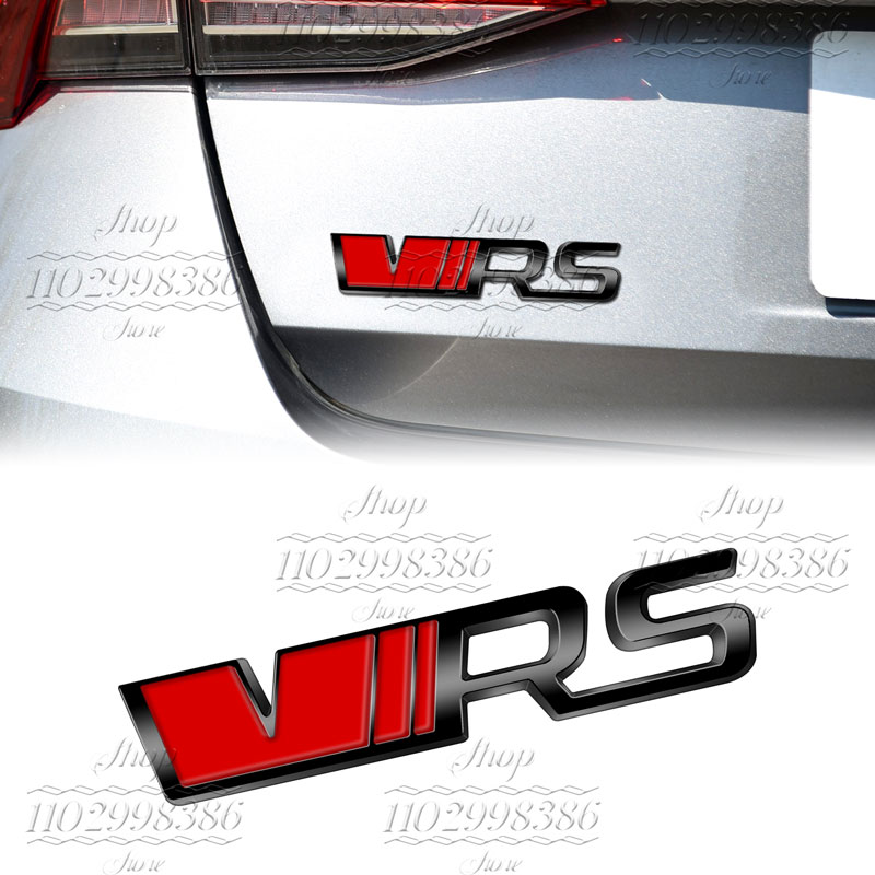 Logotipo 3D de Metal VRS, emblema de parrilla de coche, insignia de parachoques trasero, pegatina para Rapid Octavia 2 3 A5 RS Kodiaq Fabia, accesorios