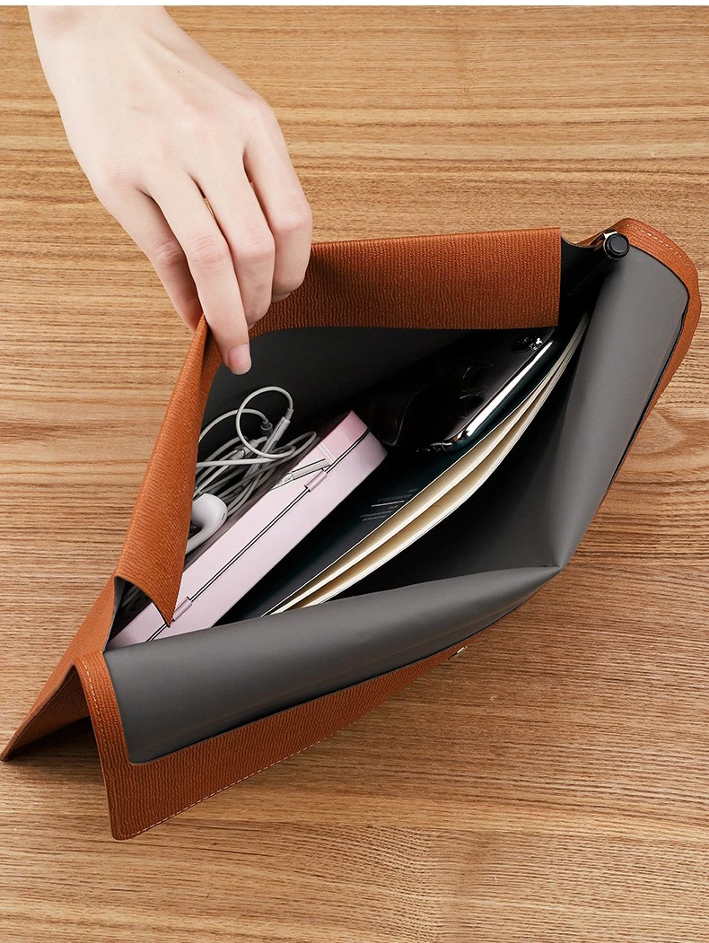 Document Bag PU Business Briefcase File Bag, A4 Folder, School Office Storage Print Pattern LOGO