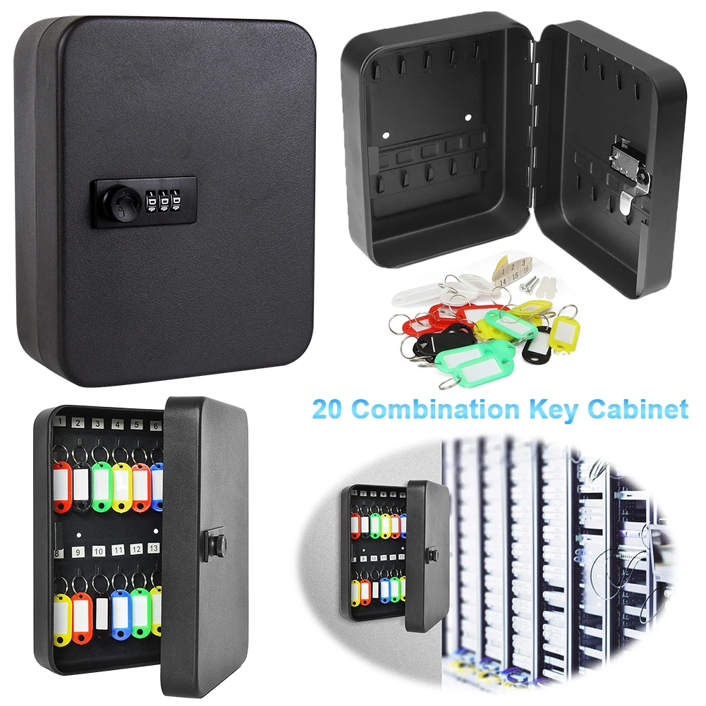 Chave De Armazenamento Lock Box, 20 Ganchos, Combinação Chave Do Armário, Segurança Lock Box, Código De Bloqueio, Seguro
