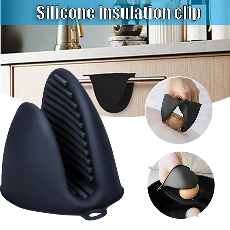 Manoplas de silicona para horno, manoplas de pellizco resistentes al calor, antideslizantes, Clips, soporte para olla, manoplas para horno y cocinar, 2 uds.