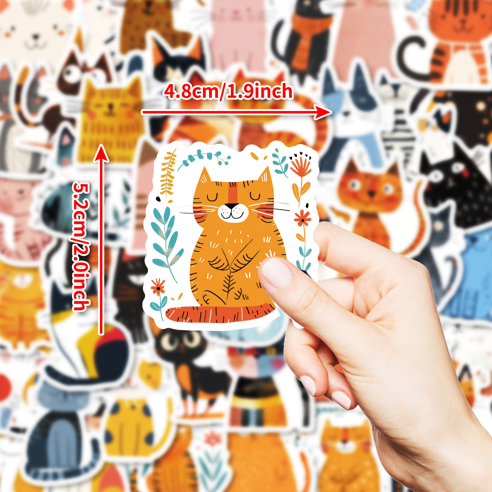 50 個漫画猫防水ステッカー DIY 冷蔵庫ノートブックノートブックコンピュータ水カップ荷物装飾