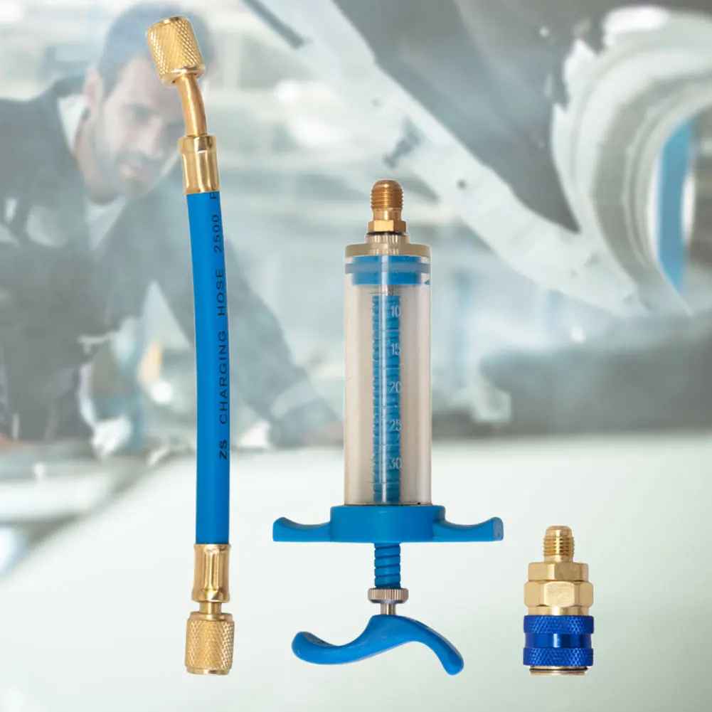 A/C Dye Injector 1Oz Koelmiddel Vloeistof Vulbuis Olieverf Koppeling Adapter voor Auto Reparatie Tools voor voertuig Thuis Airconditioner