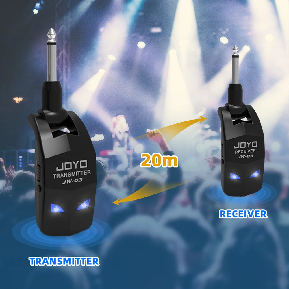 JOYO JW-03 Беспроводная гитарная система 2,4G 4-канальный перезаряжаемый беспроводной передатчик-приемник для электрогитары басовый усилитель