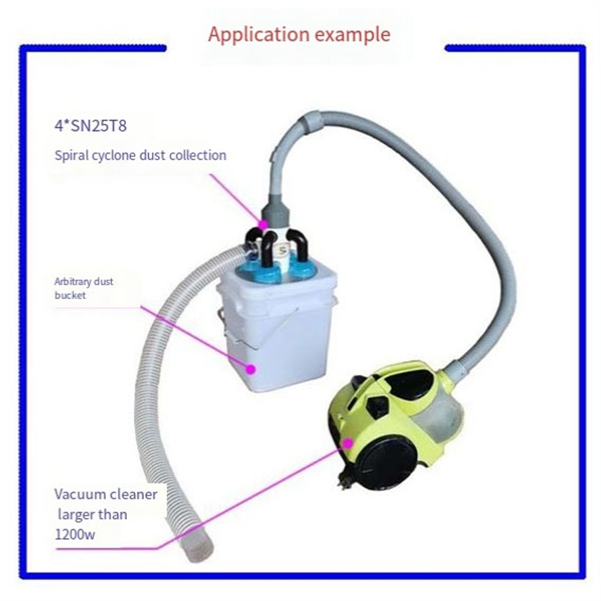 Dust Collector Cyclone Mini Small Industrial Extractor Woodworking Tool Vacuum Cleaner Filter Separation Home DIY