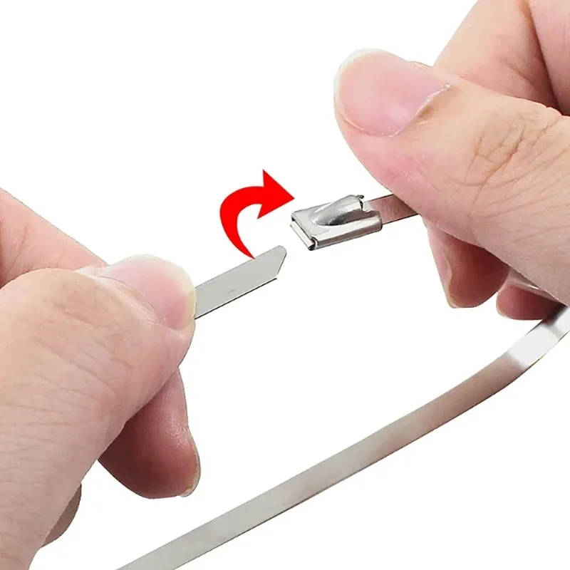 Wholesale Metal Self Locking Cable Ties Reusable Heavy Duty Cables Tie Organizer Multifunction Stainless Steel Zip Tie Fastener