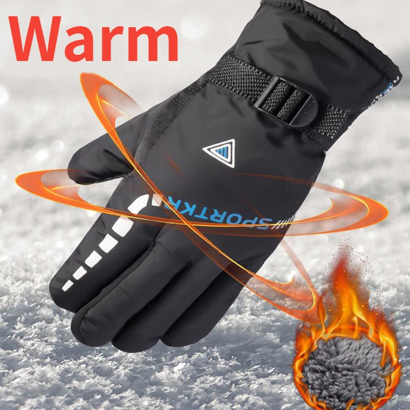 Guantes cálidos de invierno para hombre, guantes impermeables para ciclismo de invierno, resistentes al viento, para ciclismo y motocicleta, para esquí al aire libre