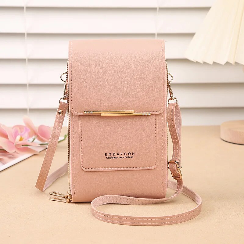 Borsa per telefono touch screen da donna, borsa a tracolla carina per il trasporto di telefoni cellulari, borsa per chiavi alla moda