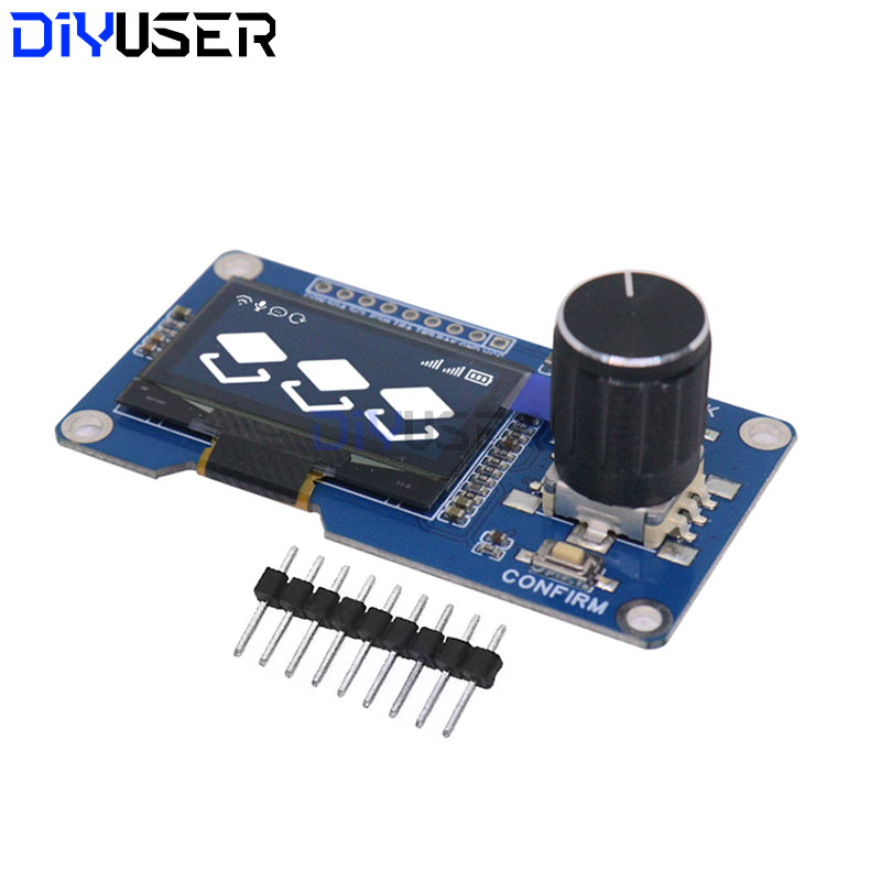 DIYUSER 1.3-inch OLED Display Module (White/Blue) EC11 Rotary Encoder Button  IIC Interface LCD Screen for Arduino Projects
