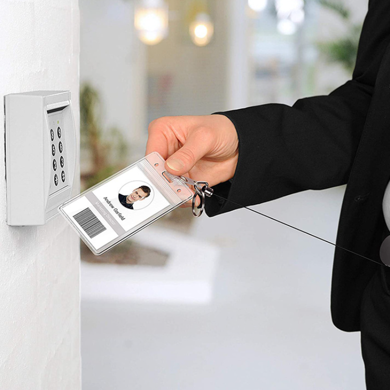 1 pçs extensível metal chaveiro anel cinto clipe puxar chaveiro retrátil cartão de identificação colhedores id crachá titular clipe