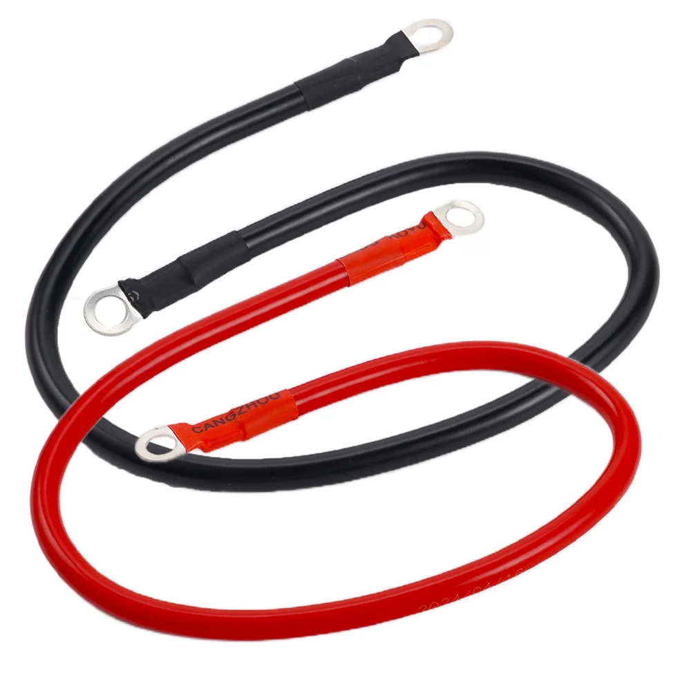 Batterie-Wechselrichter-Verbindungskabel-Set mit Anschlüssen, 6 AWG, 50 cm PVC-Draht, gesträhter roter Kupferkern, verzinnter Öse