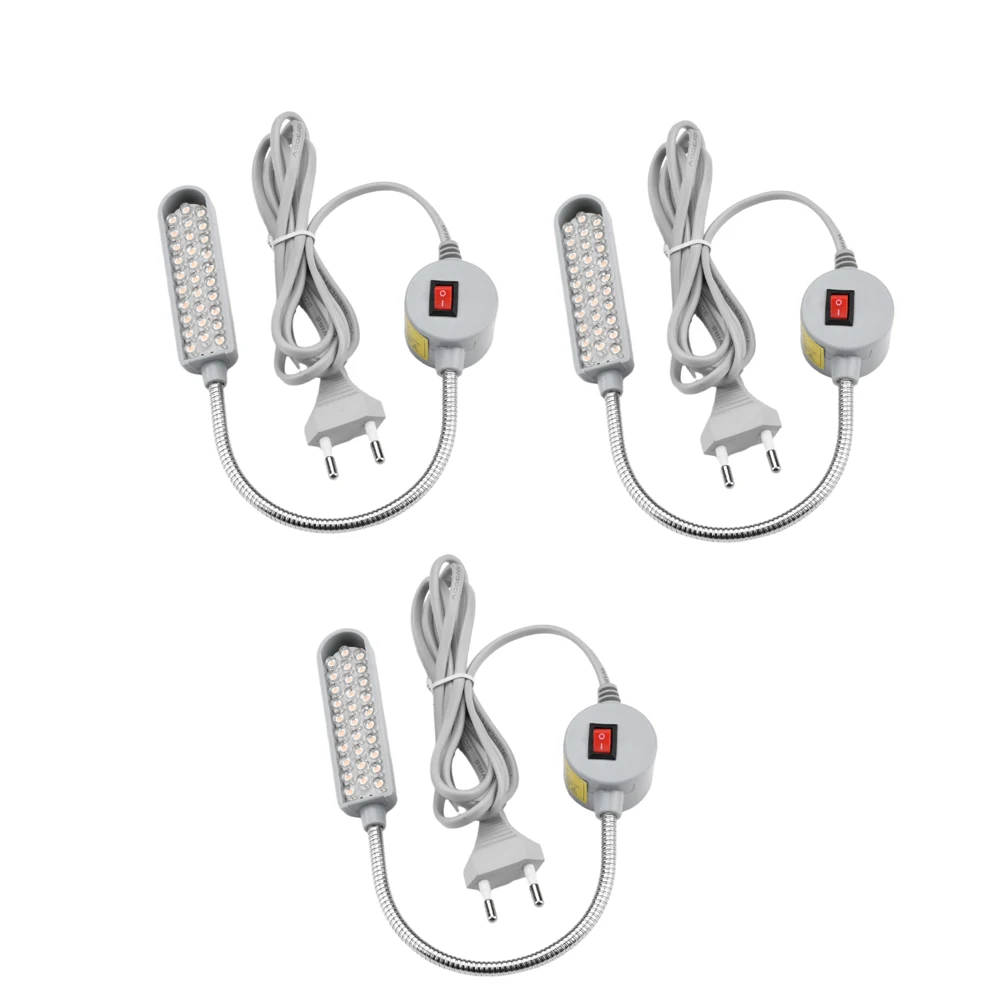 3 szt. AC110V/220V LED oświetlenie przemysłowe do maszyn do szycia (z 30 lampą LED) 360 °   Elastyczne oświetlenie przemysłowe na gęsiej szyi