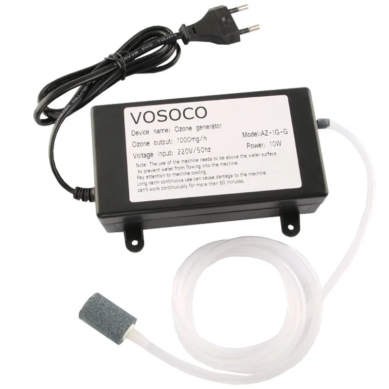VOSOCO Ozone Generator Ozonizer น้ําเครื่องฟอกอากาศผลไม้ผักเนื้อทําความสะอาดถังปลาห้องครัวห้องน้ํา Deodorization 1000mg