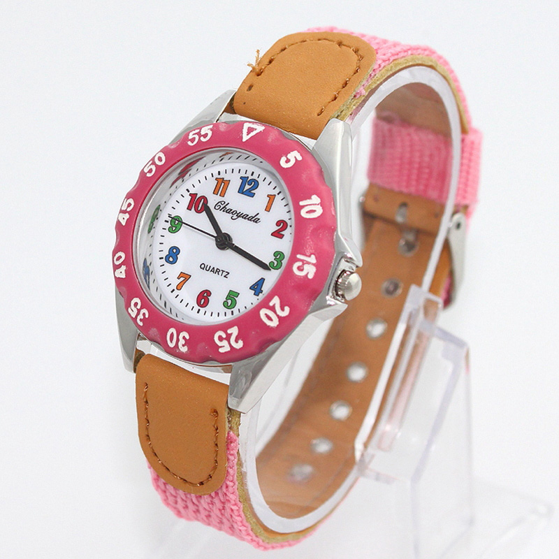 Chaoyada Kinderen Jongens Meisjes 24 Uur Canvas Quartz Horloges Kinderen Studenten Militaire Waterdichte Horloges