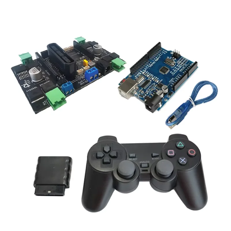 6–24 V Schild-Erweiterungsplatine mit 4-Kanal-Motoren und 8-Kanal-Servos 30 A Big Power für Arduino DIY Kit PS2 Joystick RC Car