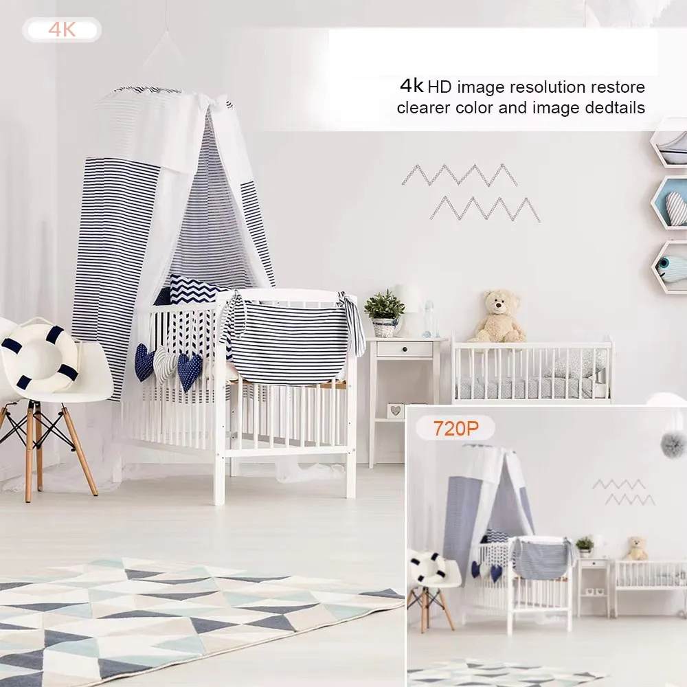 Upgraded version, 4K HD mini WiFi camera, supports remote viewing, motion detection, home nanny style DIY camera