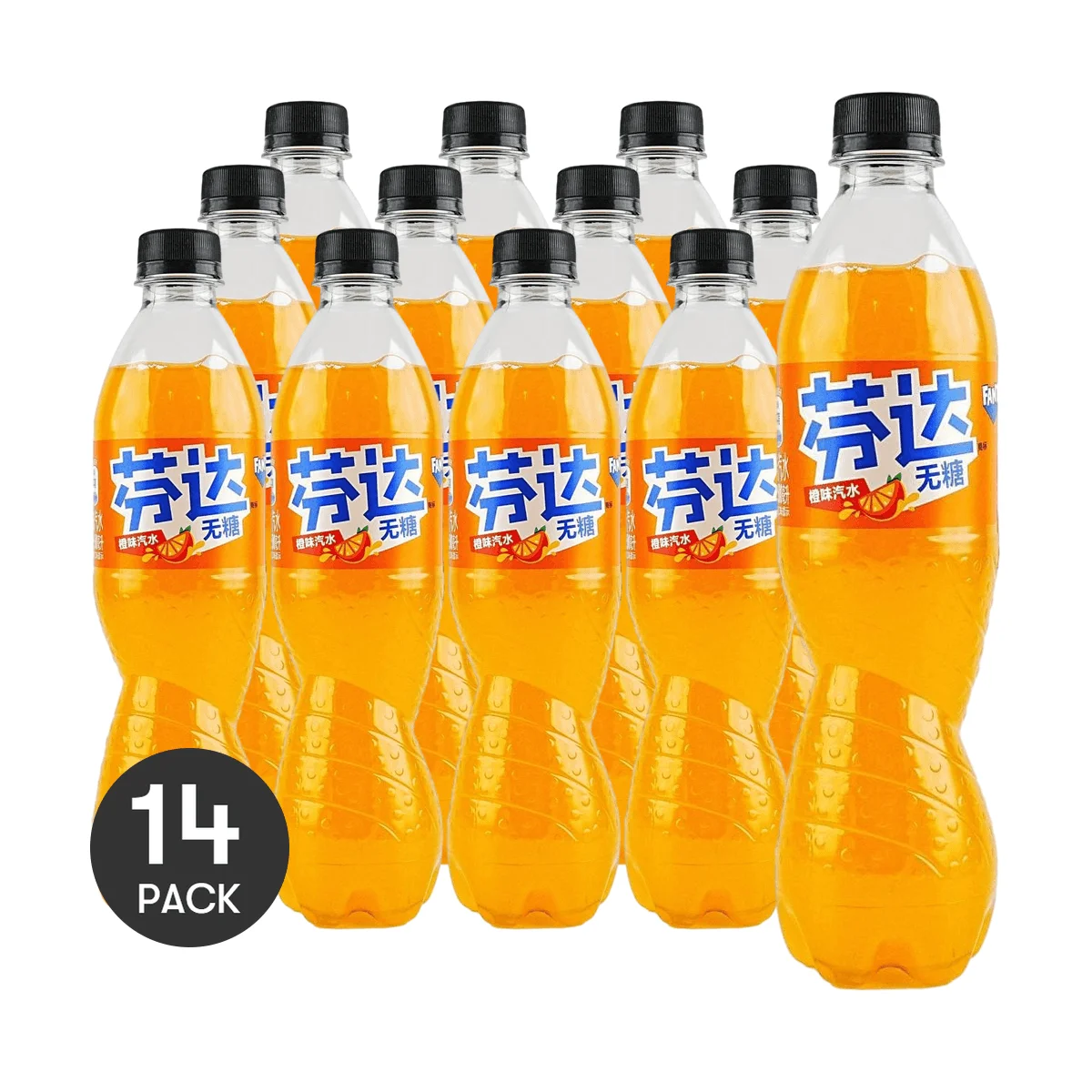 [14Packs] FANTA.CHINA Sugar Free Orange Soda,16.9 fl oz*14Packs