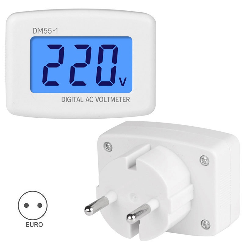 Voltímetro Digital UE EE. UU. enchufe medidor de voltaje probador de voltaje pantalla LCD voltímetro 110V 220V panel de pared voltímetro DM55-1
