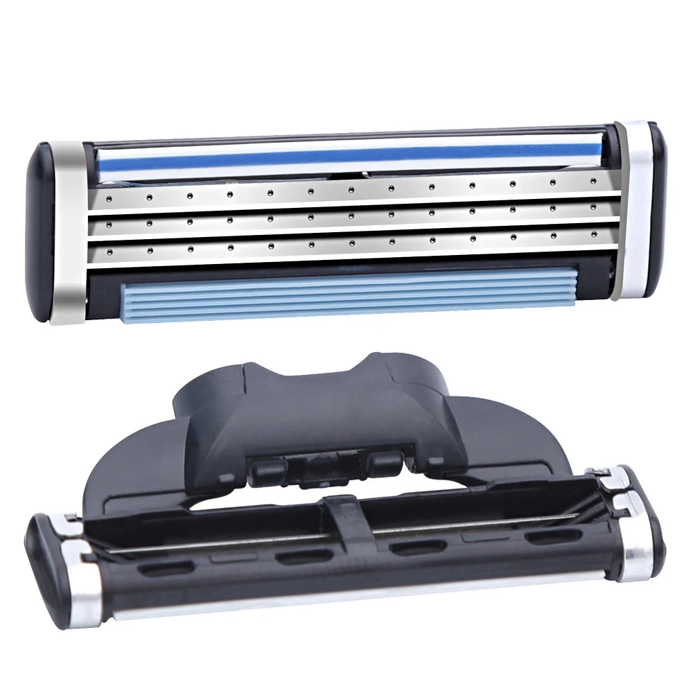 High Quality Man Safety Razor Blade 4 Layer German Stainless Steel Shaving Cartridges Compatible Mach 3 Shaver 4Pcs/Box