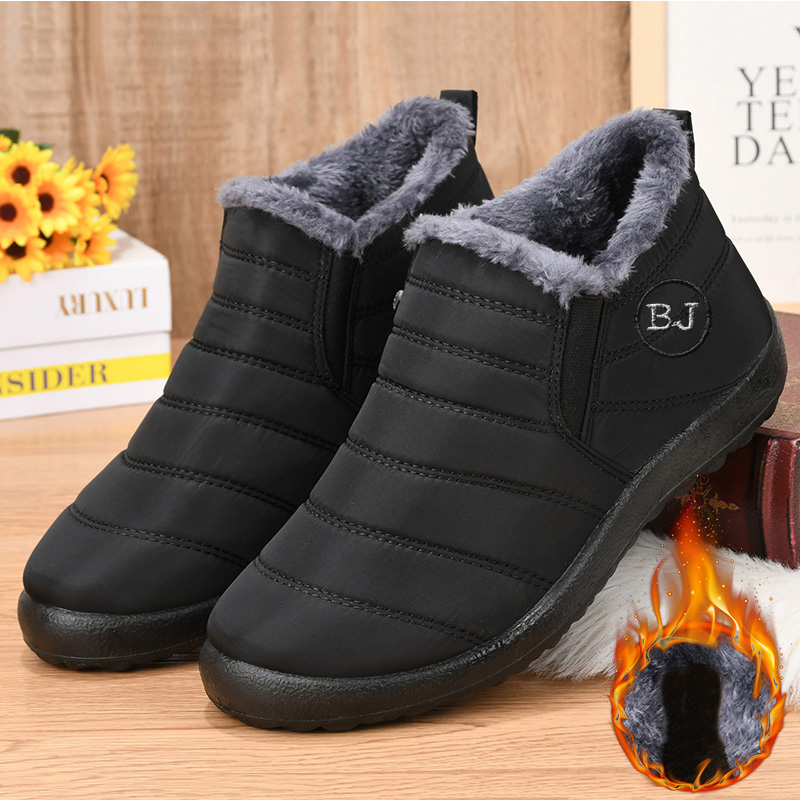 Snow WARM รองเท้าผู้ชายลื่นบนผู้ชายฤดูหนาวรองเท้าแฟชั่นรองเท้า Unisex ข้อเท้ารองเท้ากันน้ํารองเท้าผู้ชายรองเท้าทํางาน