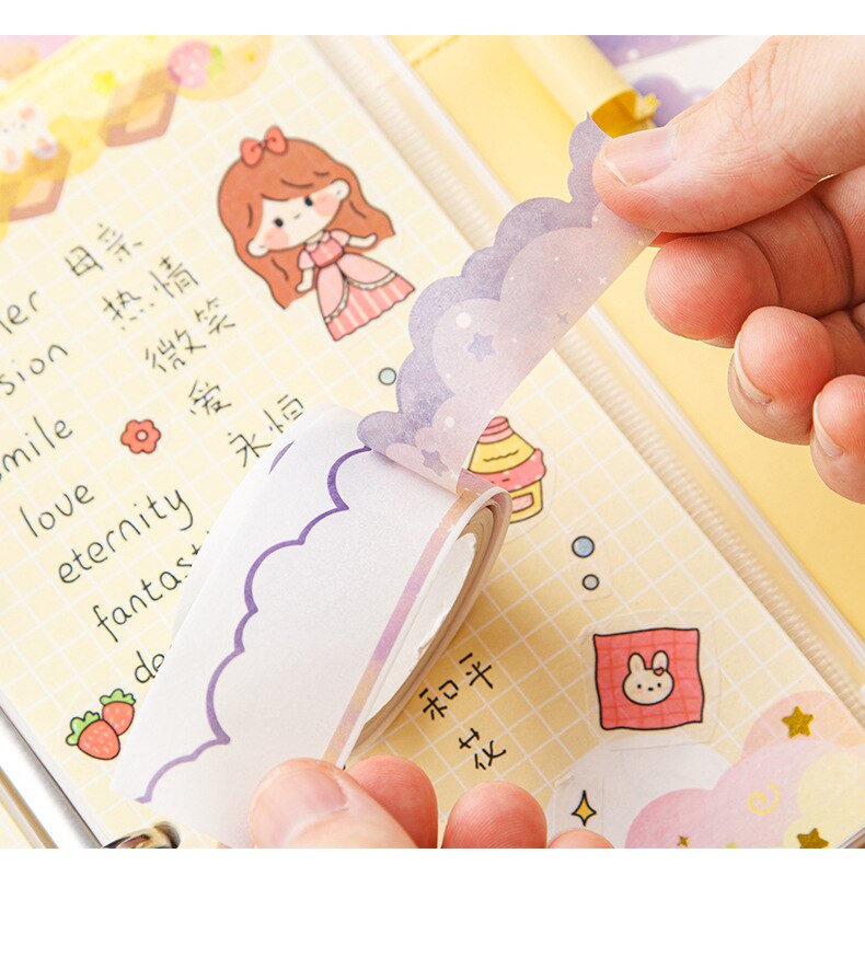 สติกเกอร์ชุด4ชิ้นแบบ DIY สติกเกอร์รูปฟิล์มสีบรอนซ์รูปเมฆสติกเกอร์คู่มือ