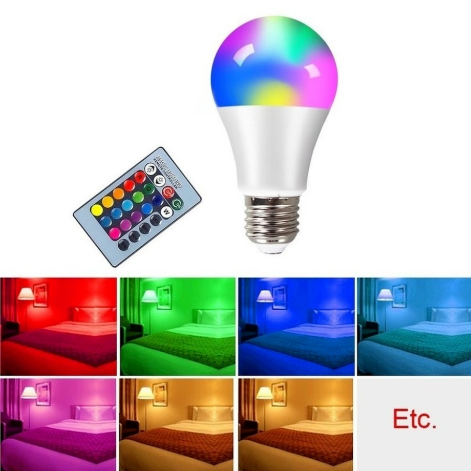 E27 LED RGB ランプスポットライト電球 AC 85-265V Bombillas LED 4 ワット 10 ワット 15 ワット IR リモコン Led 電球スマート Led RGBW ランプ家の装飾