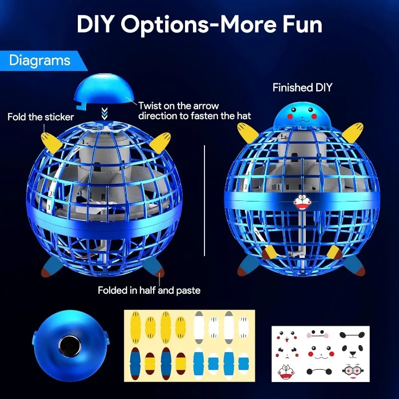 Flying Orb Ball, Hand Controlled Hover Boomerang Ball Toys, Hover Orbs Flying Spinner, Orb Drone Ball