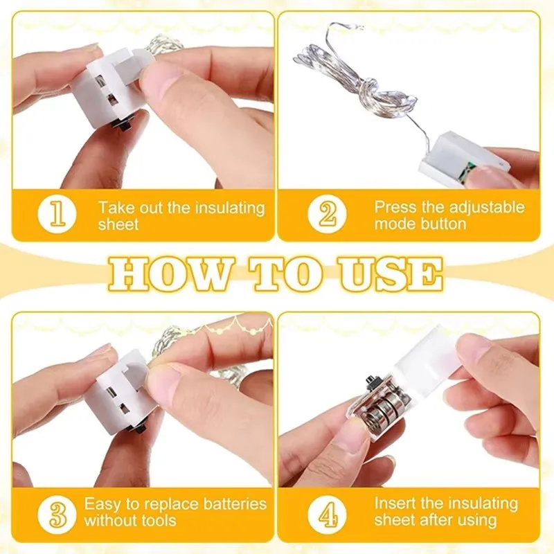 พร้อมแบตเตอรี่ 20 Pack String ไฟ Fairy เงินทองแดงลวดแบตเตอรี่ขับเคลื่อนไฟตกแต่งสําหรับงานแต่งงานตกแต่งคริสต์มาส